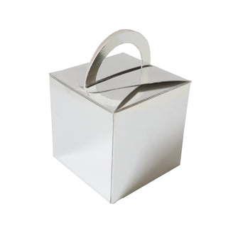 Silver w/ Handles Cardboard Gift Box Size 75mm x 75mm x 75mm
