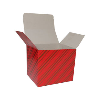 Red & Gold Printed Cardboard Gift Box 114mm x 92mm x 98mm