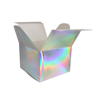 Bright Silver w/ Handles Cardboard Gift Box Size 180mm x 180mm x 130mm