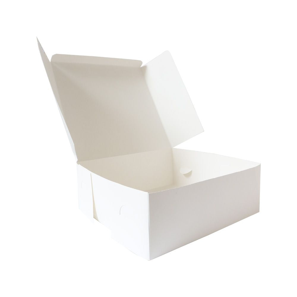 25 x White Cardboard Cake Boxes - 203mm x 203mm x 76mm– Stampbourne