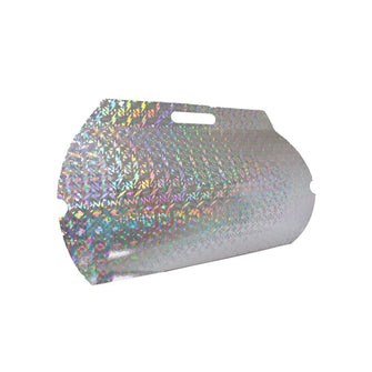 Silver Holographic with handles Cardboard Gift Box 380mm x 250mm x 80mm