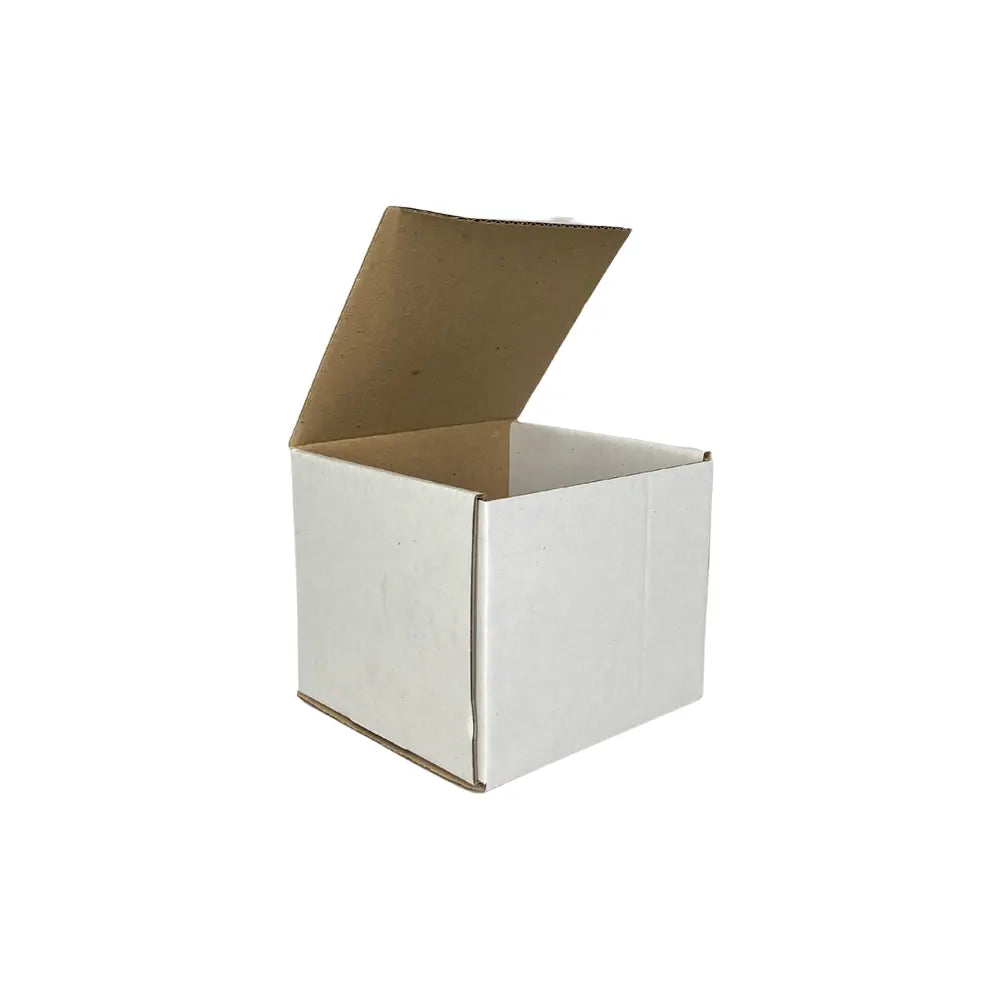 25 x White Single Wall Cardboard Boxes - 108mm x 101mm x 25 x White Single Wall Cardboard Boxes - 108mm x 101mm x
