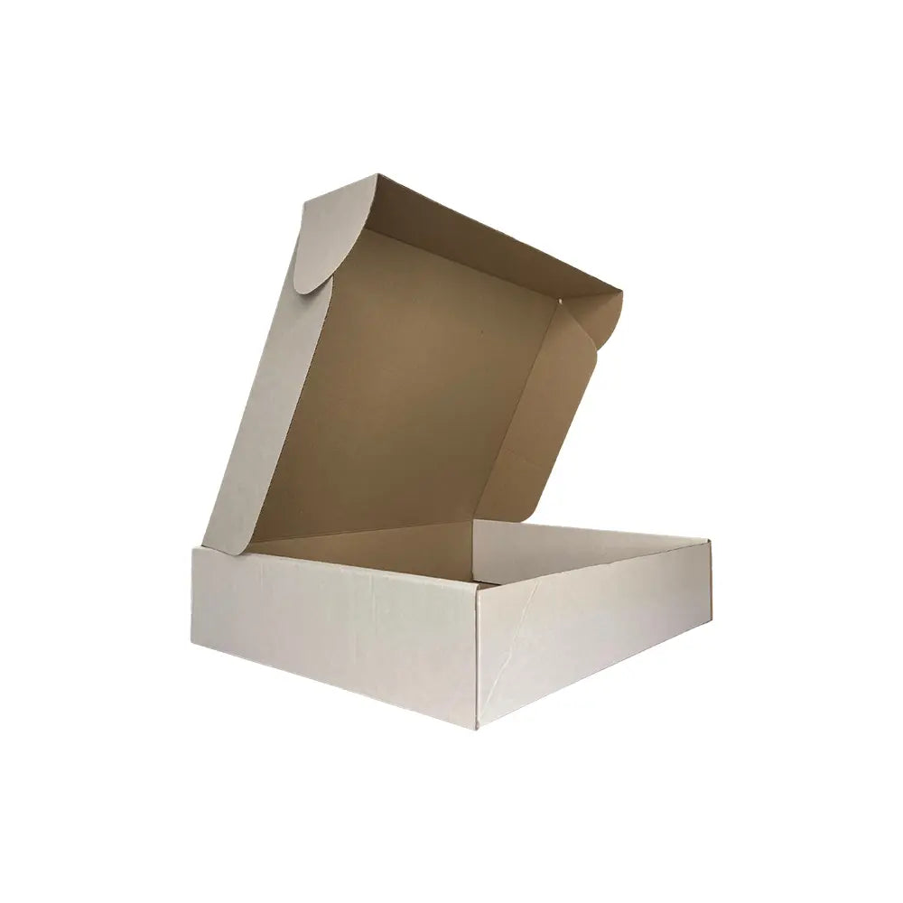 25 x White Single Wall Cardboard Boxes - 394mm x 305mm x